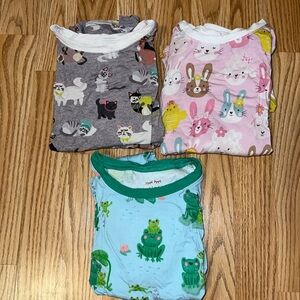 Little Sleepies Long Sleeve PJ set bundle cozy cats leapin love pastel parade